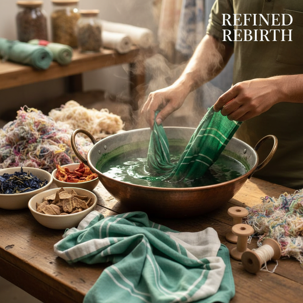Lifecycle of recycled cotton fabric made from post-consumer textile waste and cotton yarn