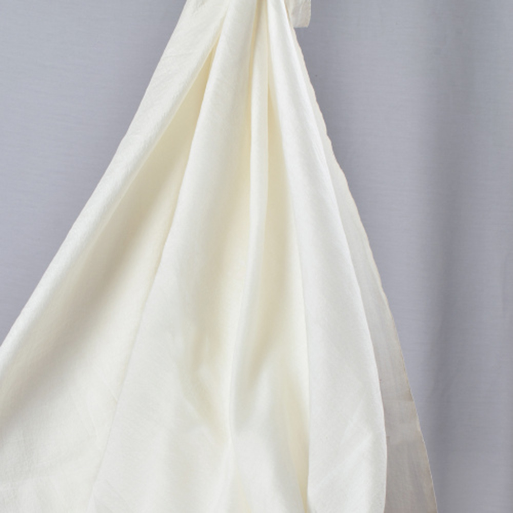 Plain Natural Mulberry Silk & Cotton Blend 65 GSM Handwoven Fabric
