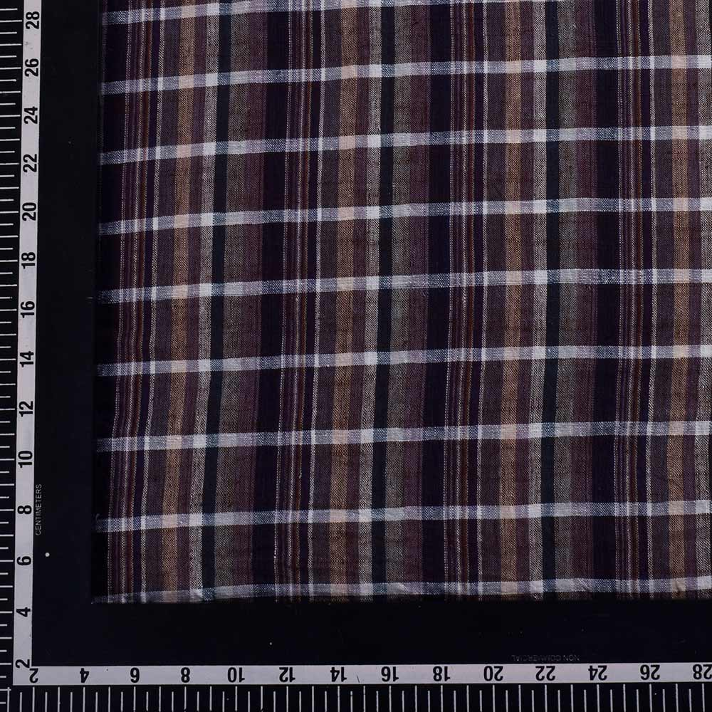CHECK MULTI COLOR PURE COTTON 102 GSM HANDWOVEN FABRIC