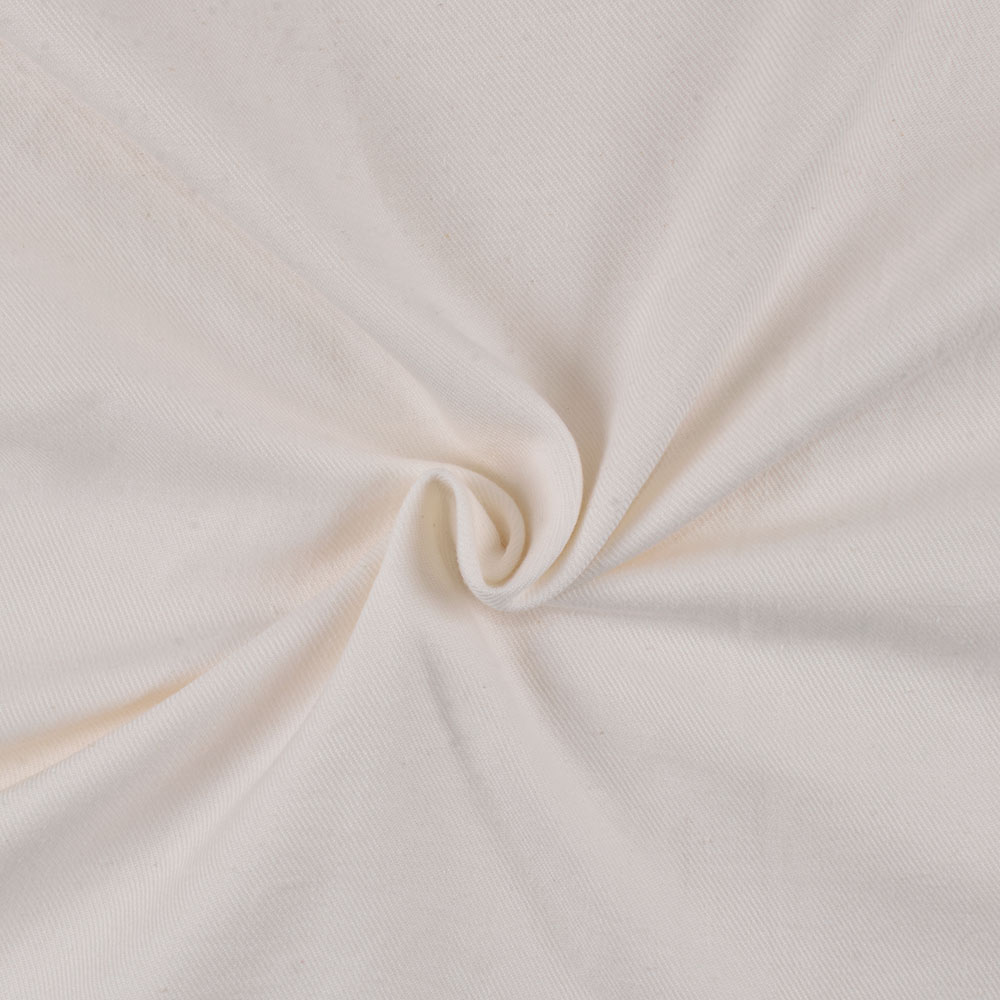 Solid Twill Calico Off White Khadi Cotton 200 GSM Handwoven Fabric