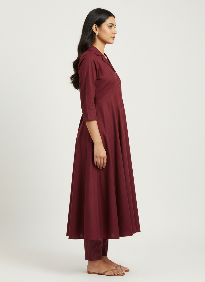 Open Collar Buttoned Co-ord Set