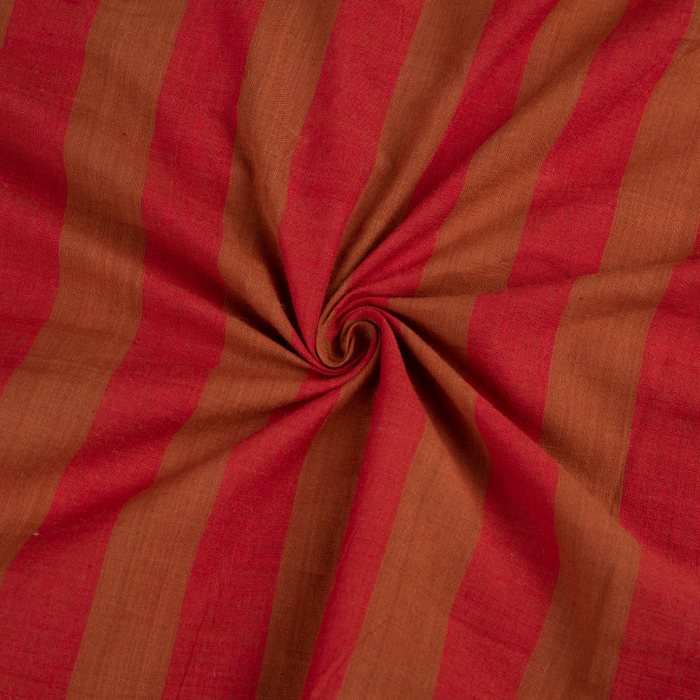 Stripe Red Pure Cotton 78 GSM Handwoven Fabric