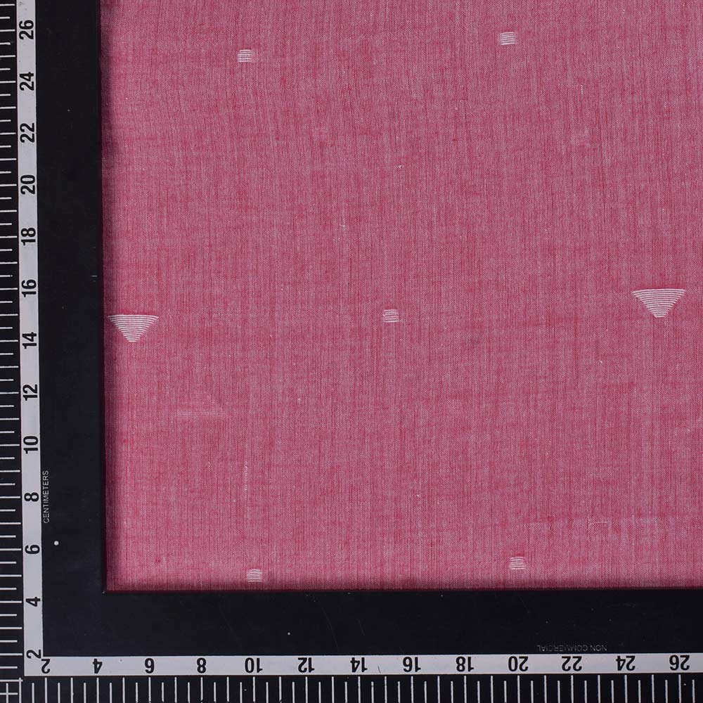 GEOMETRIC PINK JAMDANI PURE COTTON 54 GSM HANDWOVEN FABRIC