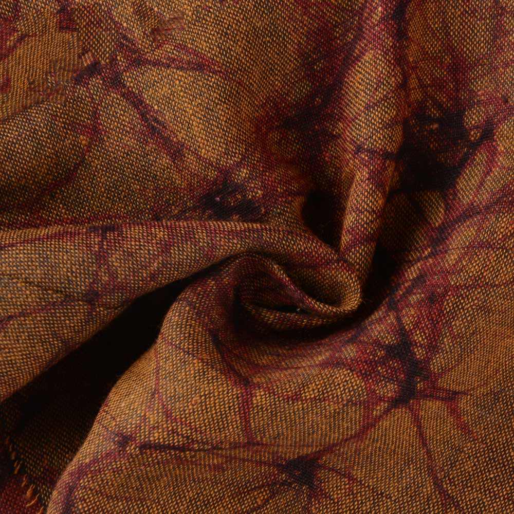 Abstract Brown Batik Cotton 95 GSM Fabric - Hand Printed 15