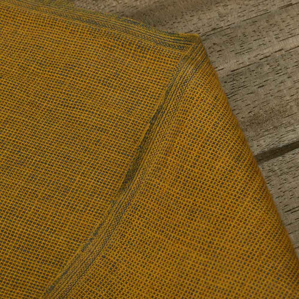 Plain Mustard Pure Cotton 195 GSM Handwoven Fabric 05