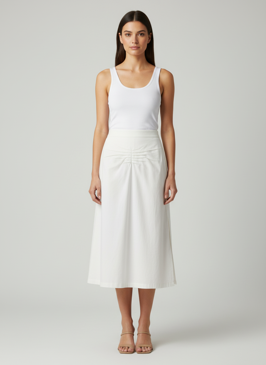 Skirt With Front Ruching