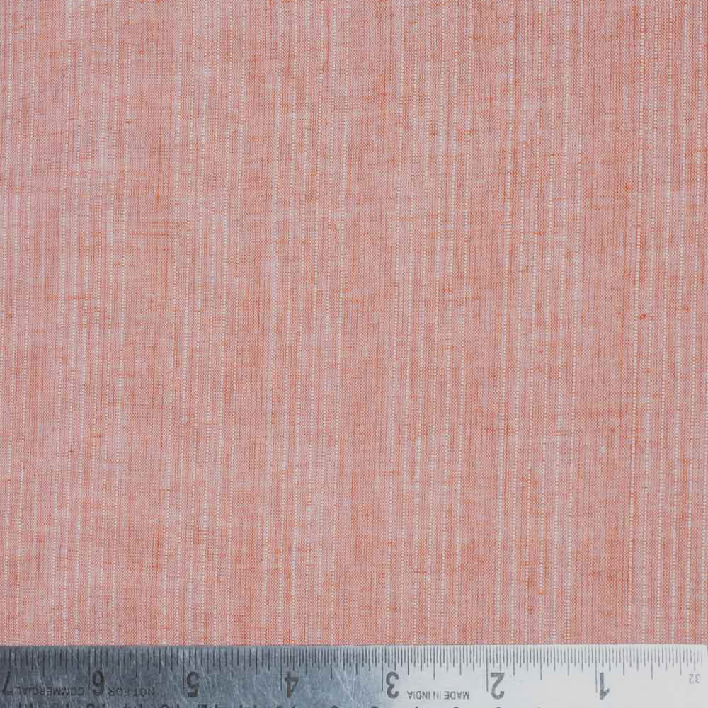 STRIPE LIGHT ORANGE PURE COTTON 80 GSM HANDWOVEN FABRIC