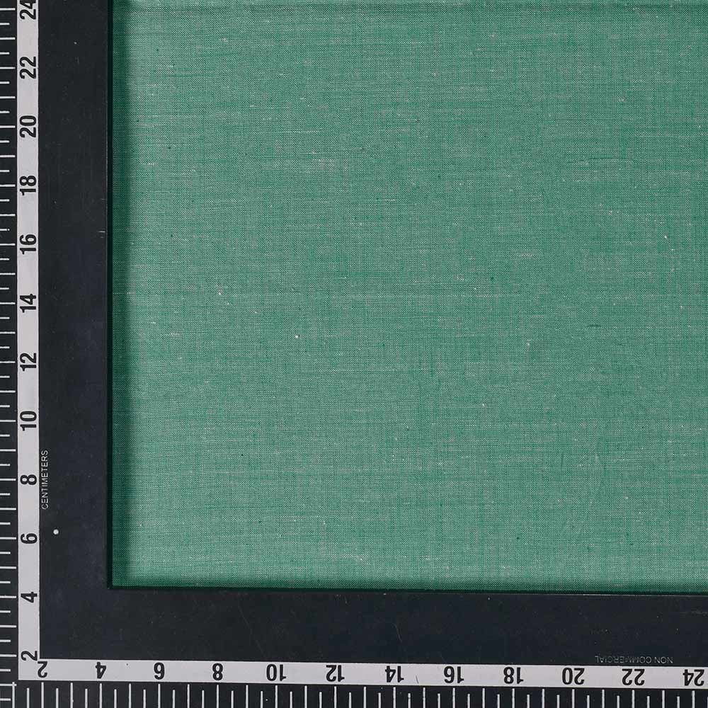 CHAMBRAY GREEN KHADI COTTON 92 GSM HANDWOVEN FABRIC
