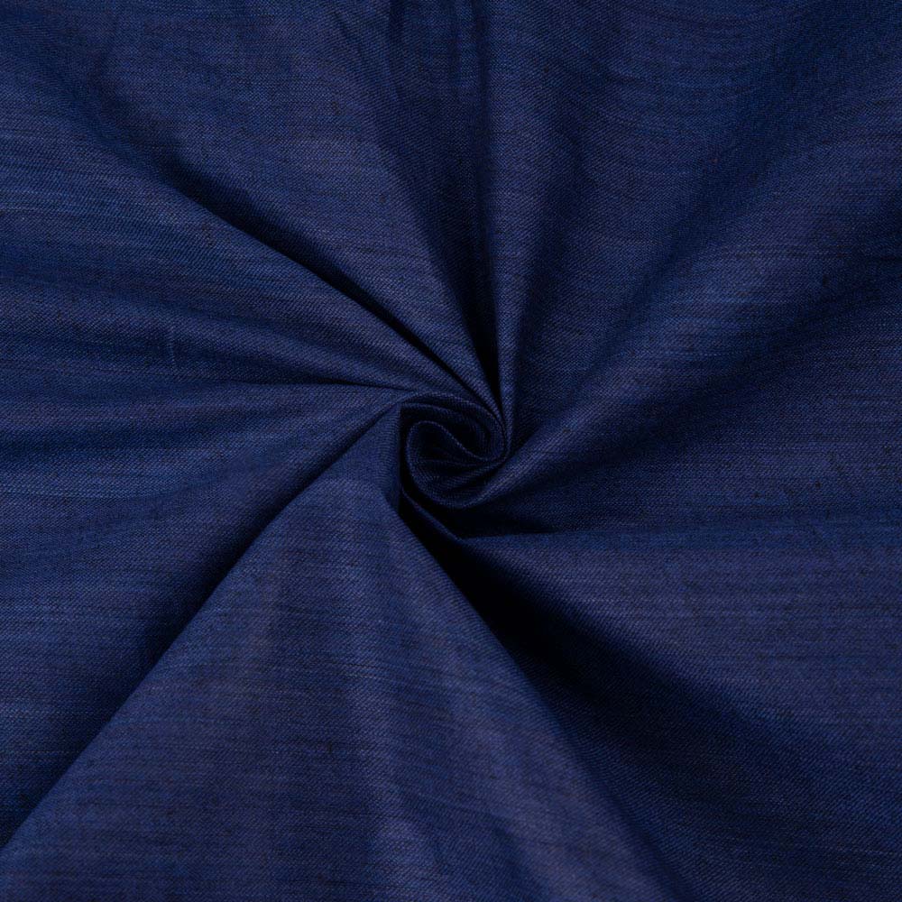 Plain Blue Pure Cotton 92 GSM Handwoven Fabric Ak16