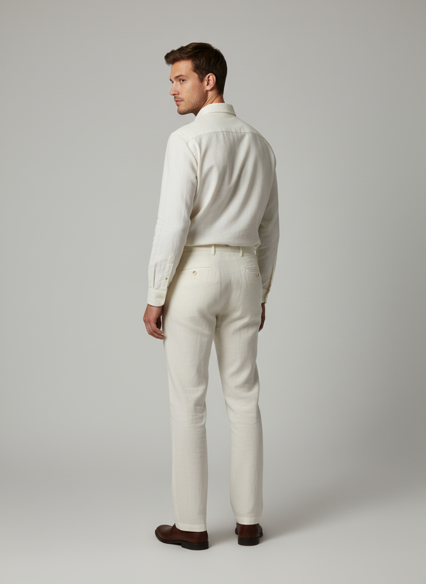 Pleated Trouser With Snap Button Pocket
