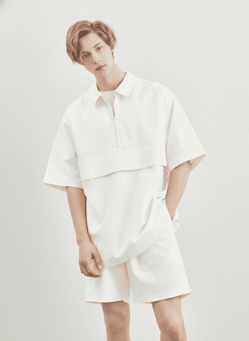 Half Sleeves Layered Oversized Shirt