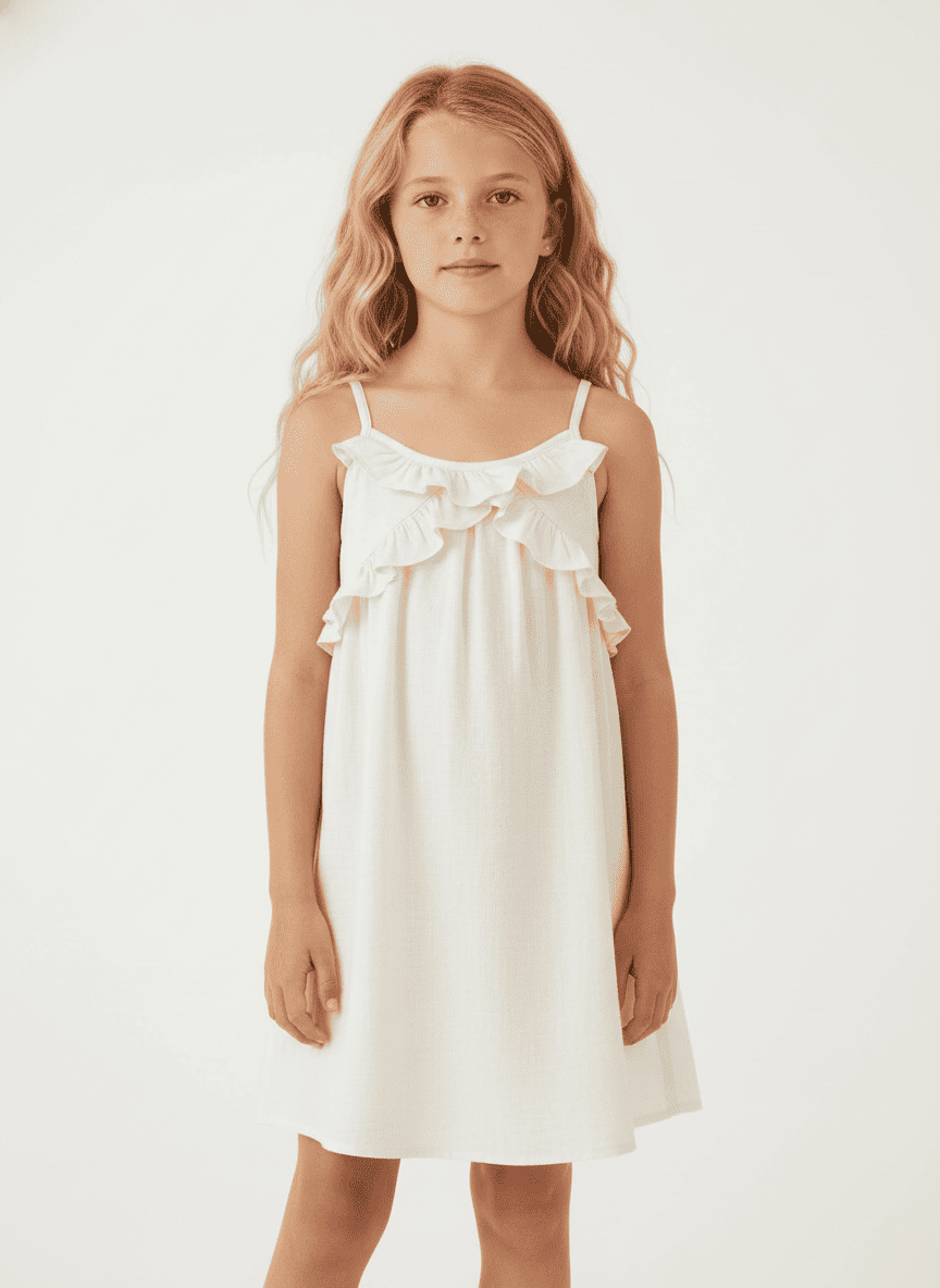 Ruffled & Gathered Umpire Line Dress