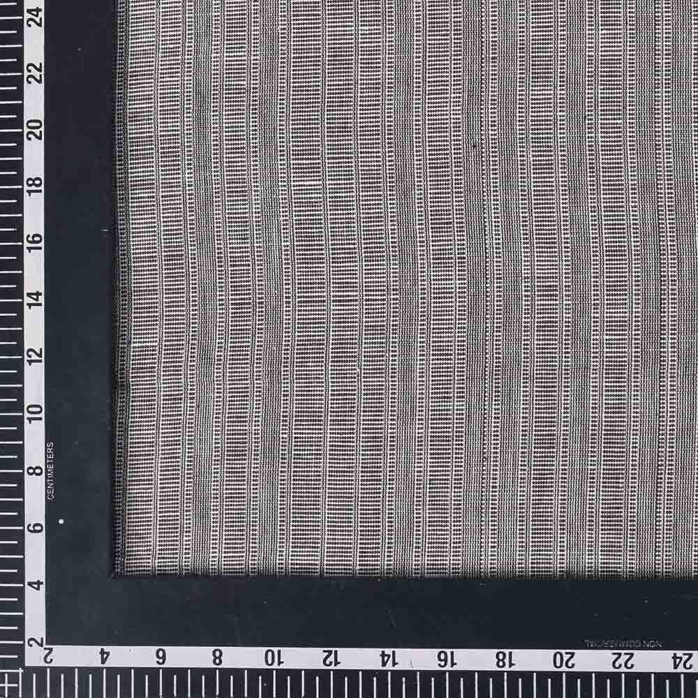 CHECK HOUNDSTOOTH BROWN KHADI COTTON 100 GSM HANDWOVEN FABRIC