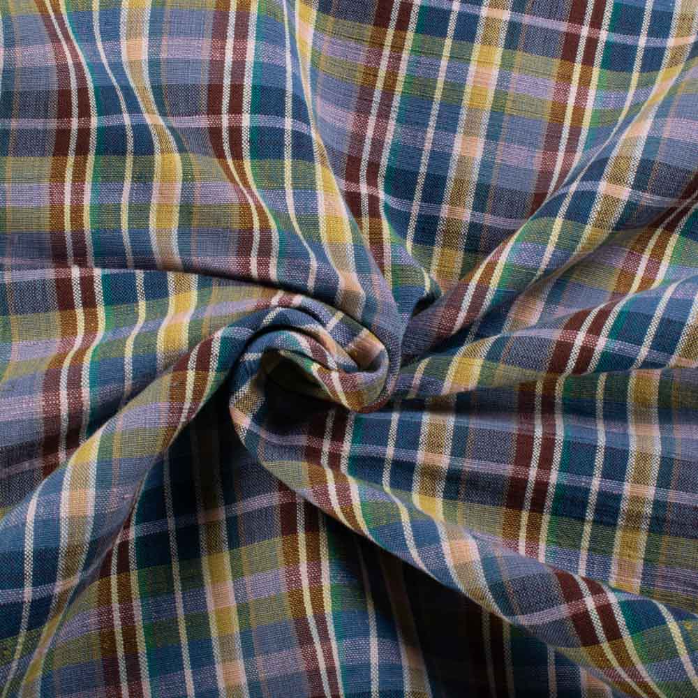 Multicolor Check Cotton & Khadi 125 GSM Handwoven Fabric 811