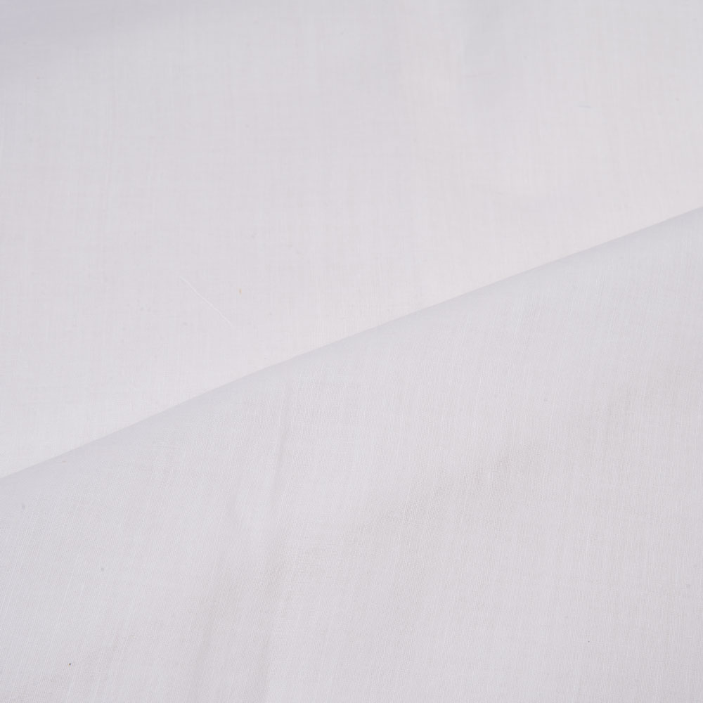 White Khadi Cotton Fabric 60 GSM Poplin - Bleached White & Dyeable