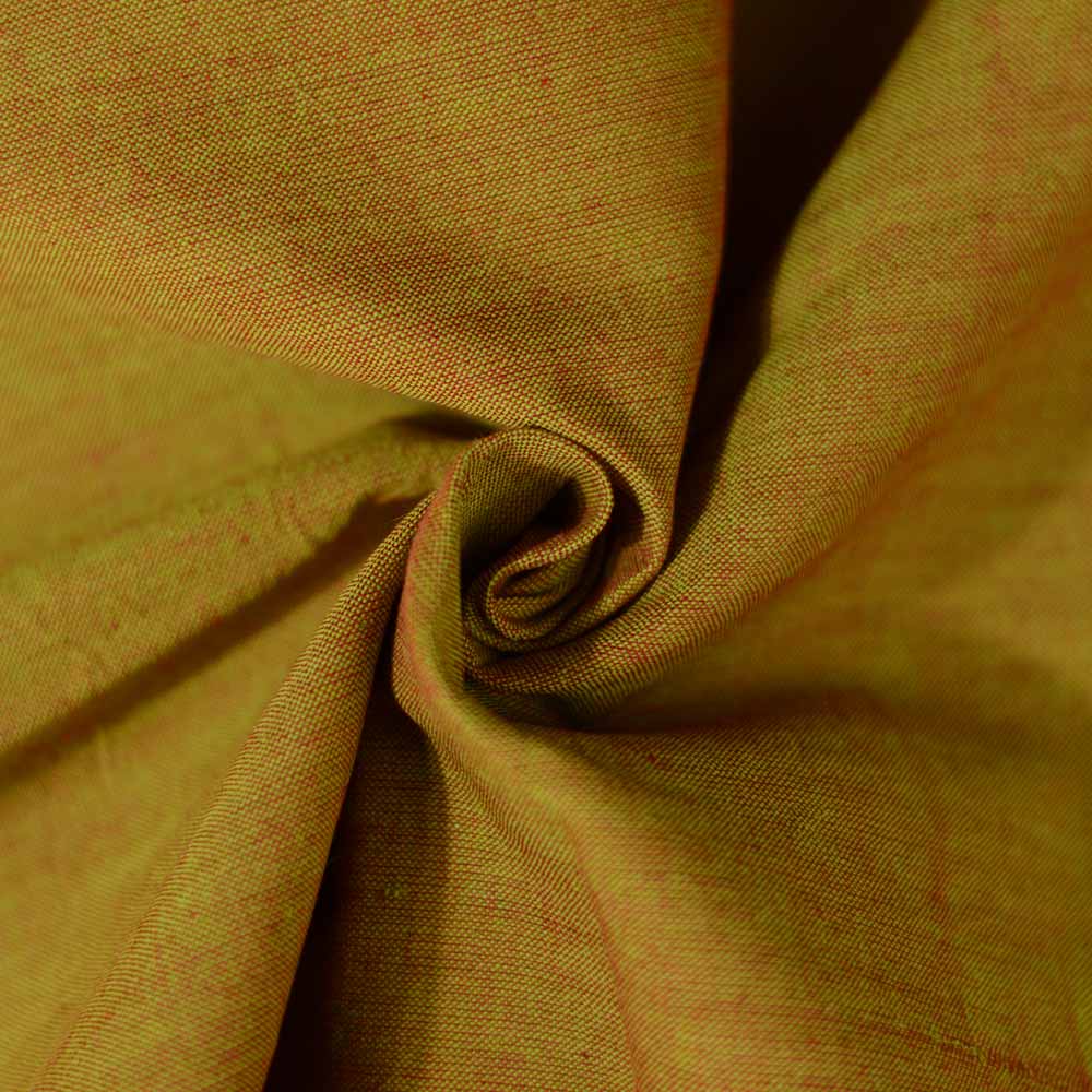 Chambray Dark Yellow Pure Cotton 100 GSM Handwoven Fabric