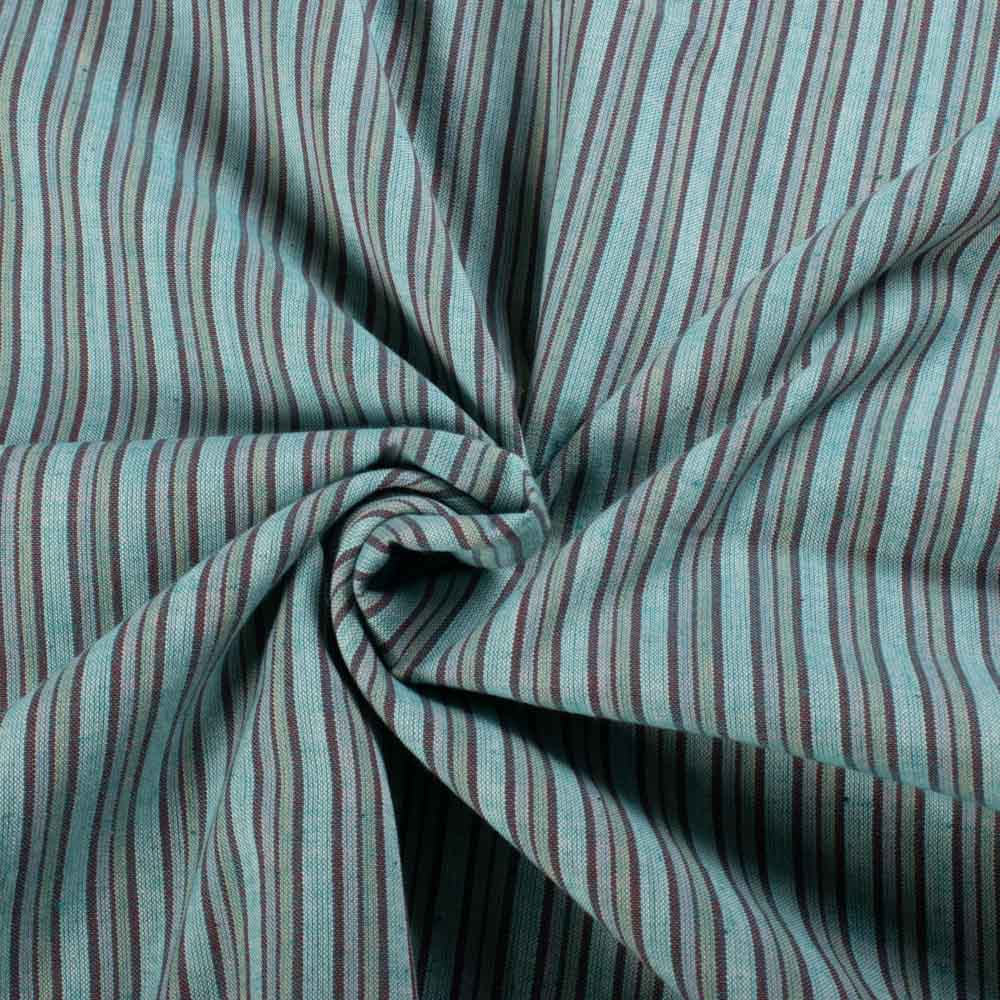 Multicolor Stripe Pure Cotton 100 GSM Handwoven Fabric 441