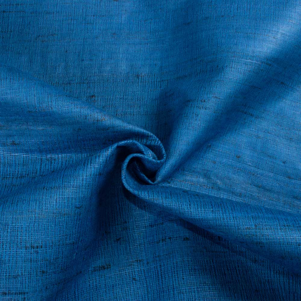 Plain Blue Natural Ketya Silk Cotton Blend 150 GSM Handwoven Fabric D