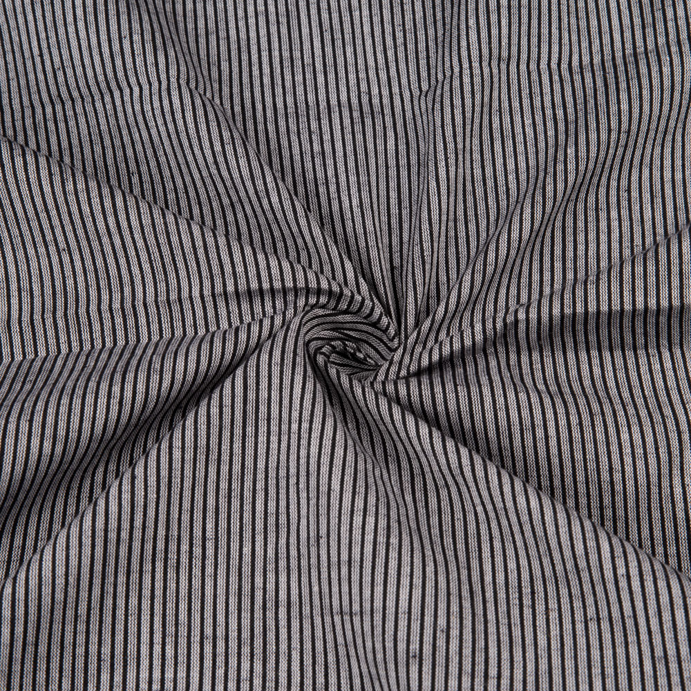 Pinstripe Black Pure Cotton 79 GSM Handwoven Fabric