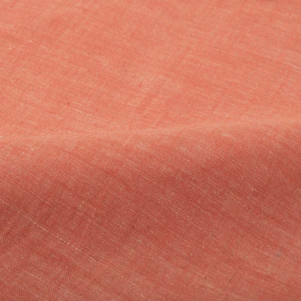Chambray Orange Khadi Cotton 75 GSM Handwoven Fabric