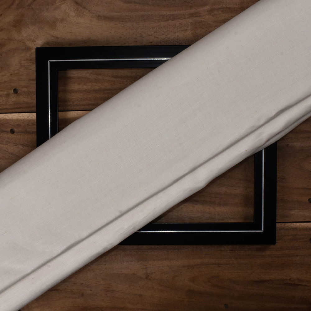 Plain Natural Matka Silk & Cotton Blend 94 GSM Handwoven Fabric