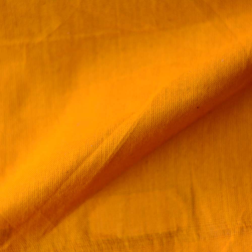 Chambray Dark Yellow Khadi Cotton 105 GSM Handwoven Fabric