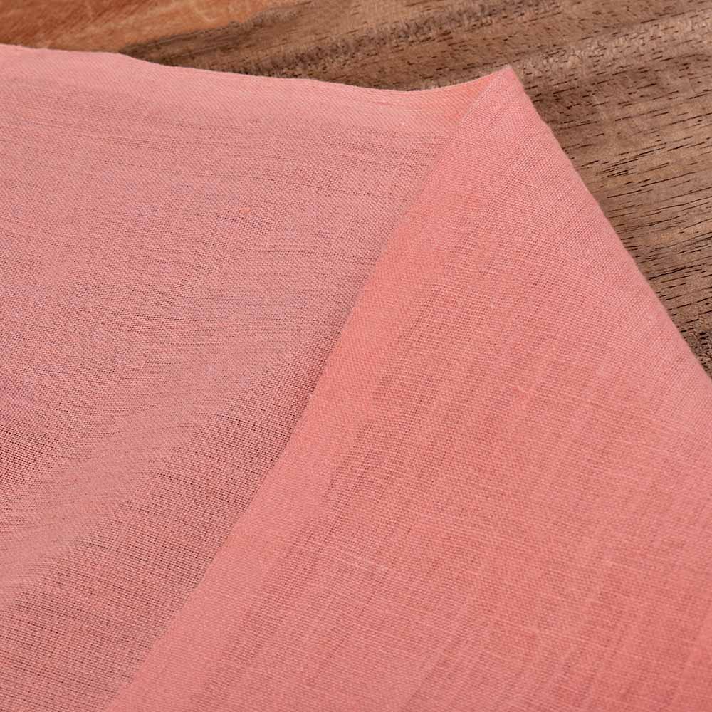 Plain Peach Pure Cotton 92 GSM Handwoven Fabric