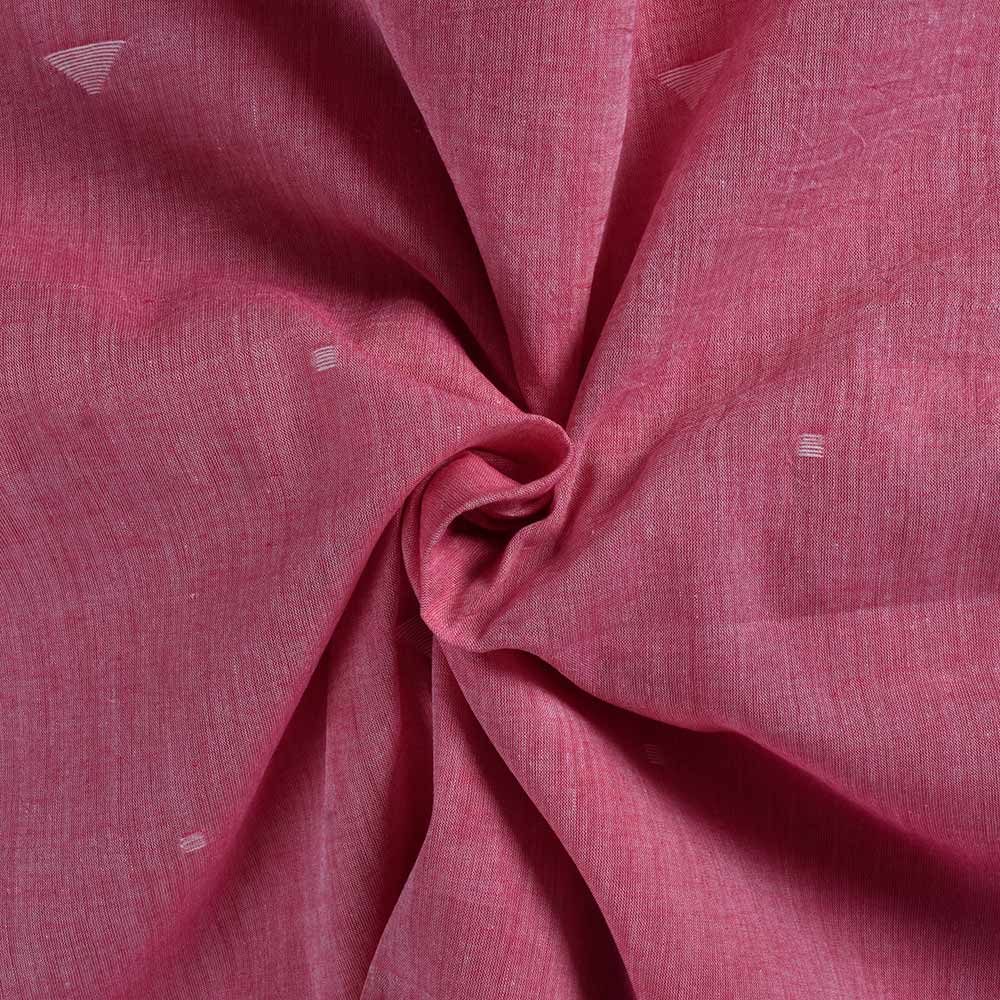 Geometric Pink Jamdani Pure Cotton 54 GSM Handwoven Fabric