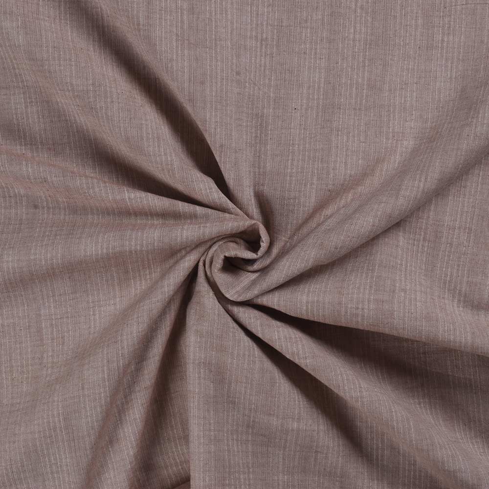 Stripe Taupe Pure Cotton 80 GSM Handwoven Fabric