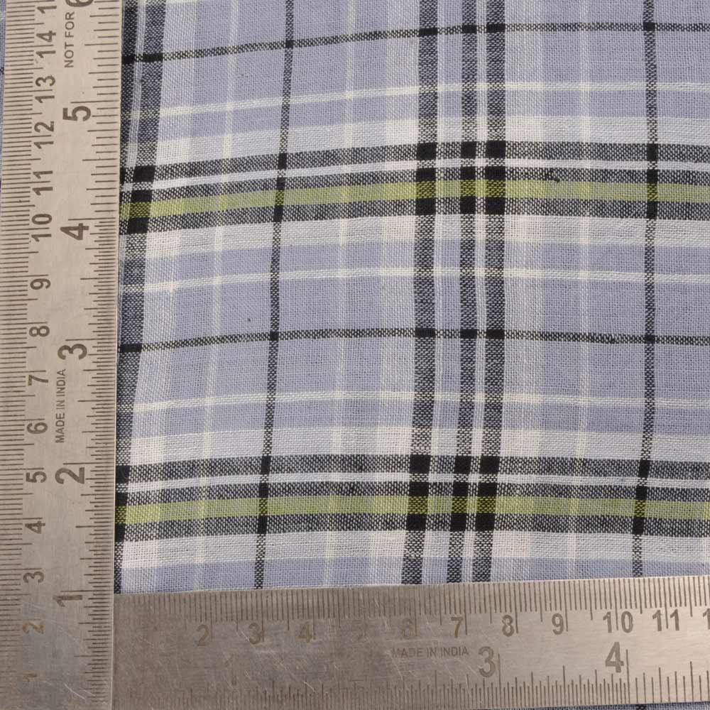 CHECK GREY & BLACK PURE COTTON 90 GSM HANDWOVEN FABRIC