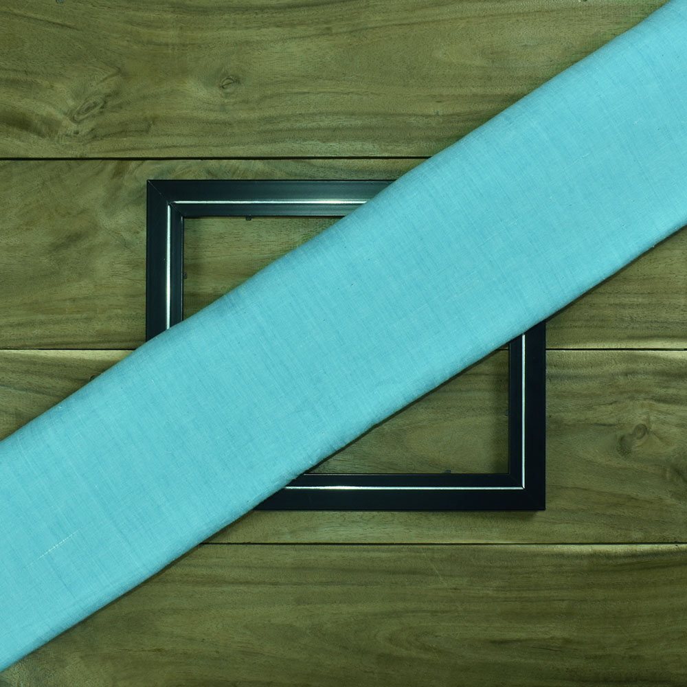 CHAMBRAY BLUE KHADI COTTON 92 GSM HANDWOVEN FABRIC AS9