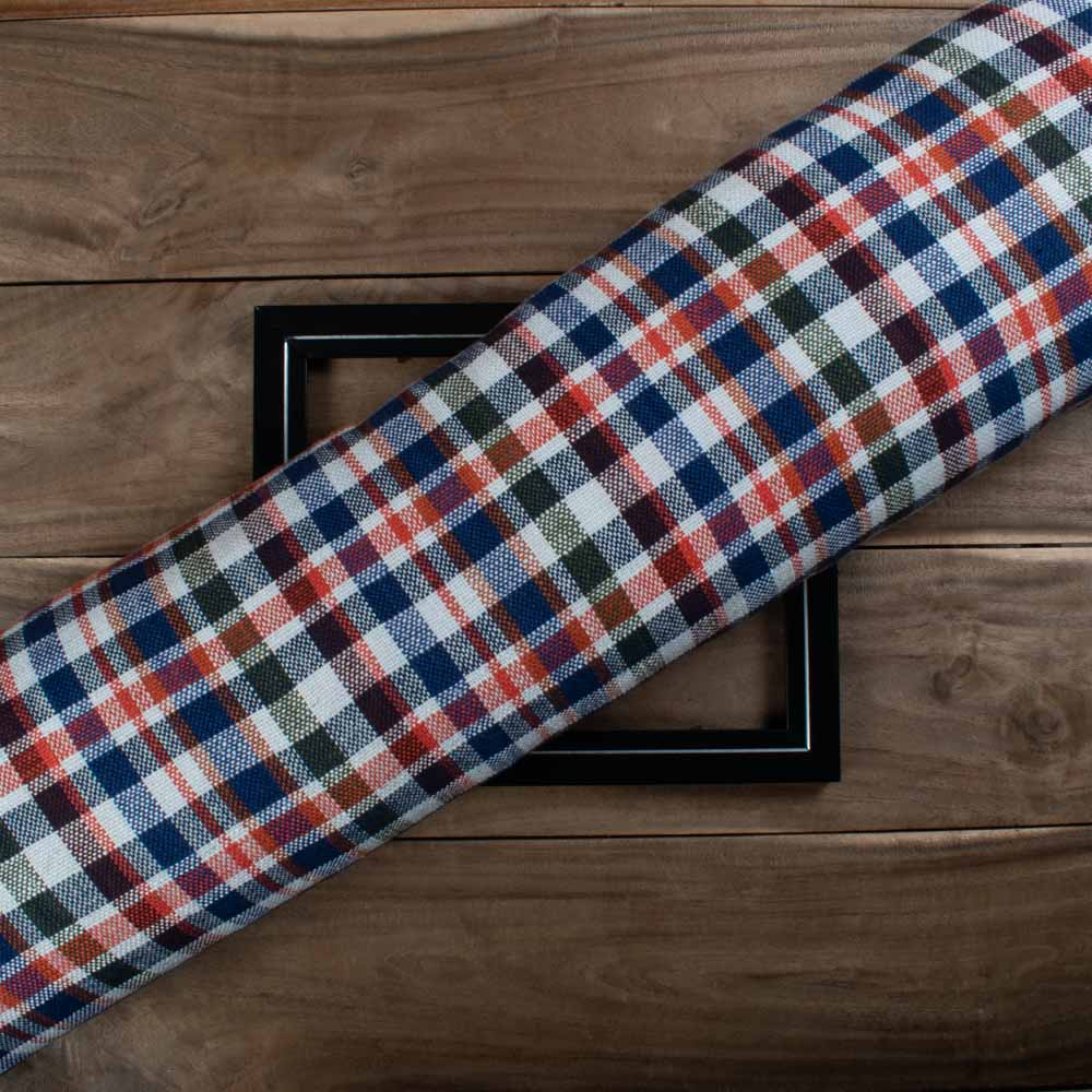 Multicolor Check Pure Khadi 314 GSM Handwoven Fabric 779