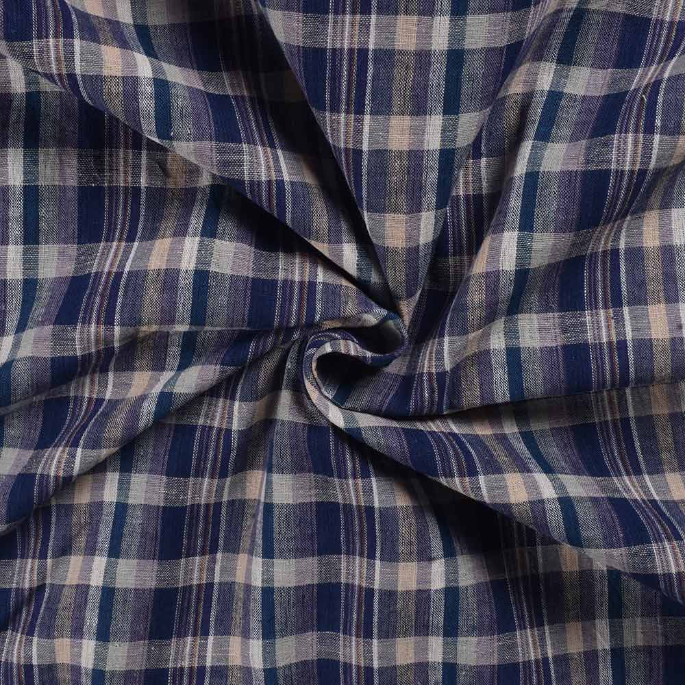 Check Multicolor Pure Cotton 96 GSM Handwoven Fabric