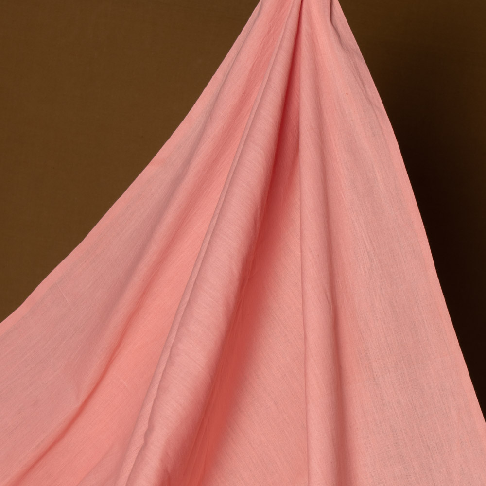 Plain Peach Pure Cotton 92 GSM Handwoven Fabric