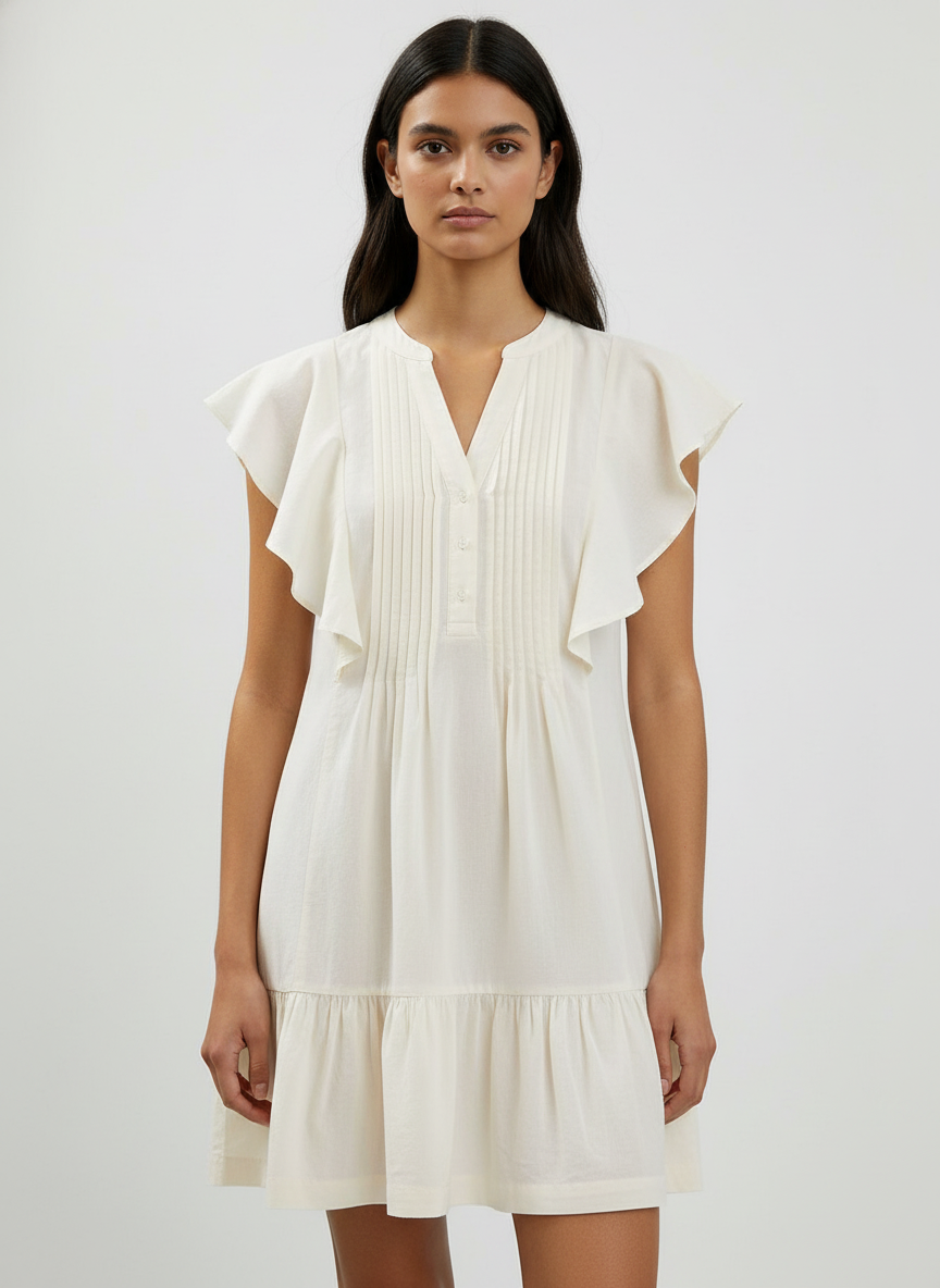 Tucks & Gathers Short Dress