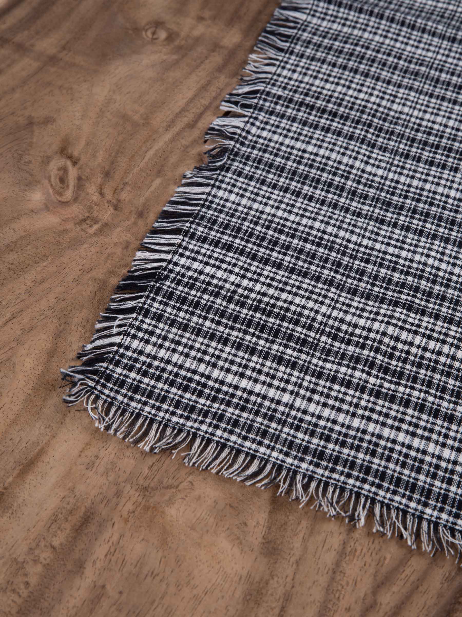 Check Black & White Handwoven Khadi Cotton Napkin