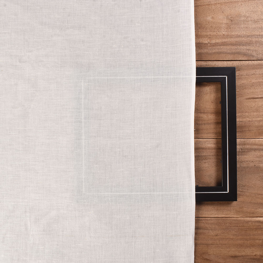 PLAIN WHITE LINEN AND COTTON BLEND 130 GSM HANDWOVEN FABRIC