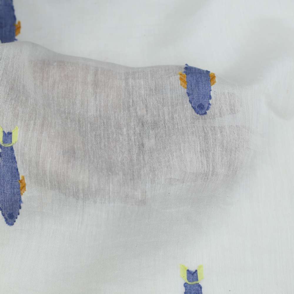 Geometric Cream Jamdani Silk Cotton Blend 43 GSM Fabric 64