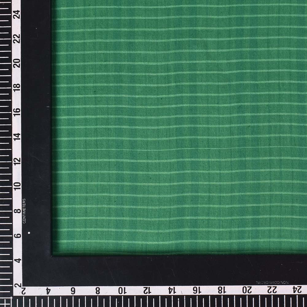 CHECK GREEN WHITE PURE COTTON 75 GSM HANDWOVEN FABRIC
