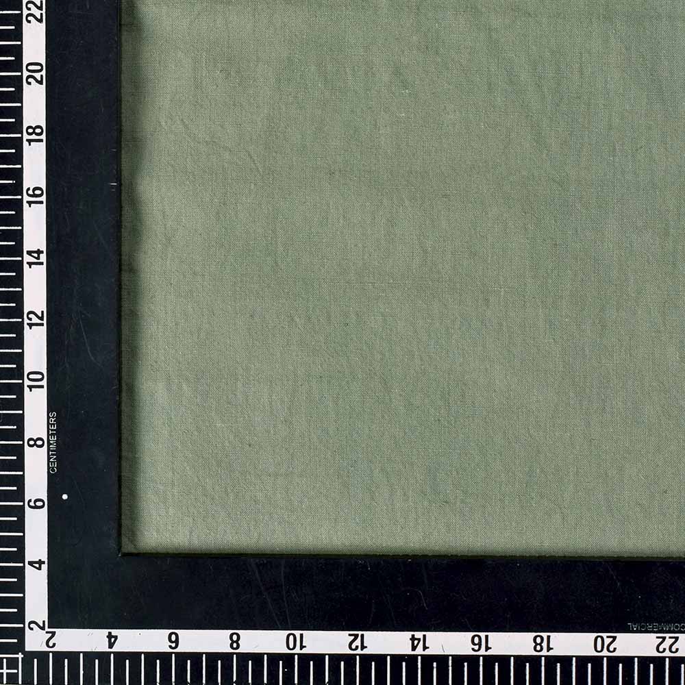 PLAIN GREEN KHADI COTTON 120 GSM HANDWOVEN FABRIC