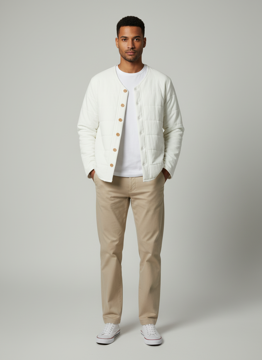 Structured V-Cardigan with Batting