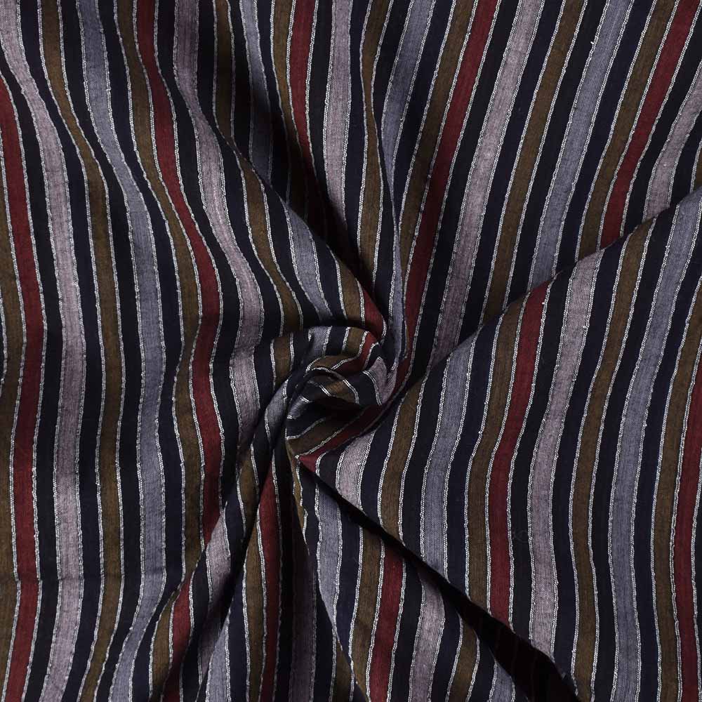 Stripe Multicolor Pure Cotton 60 GSM Handwoven Fabric