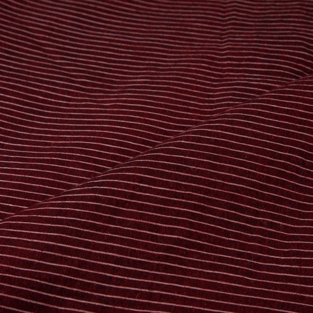 PINSTRIPE BROWN PURE COTTON 74 GSM HANDWOVEN FABRIC
