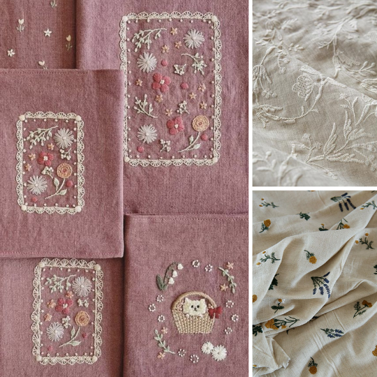 Embroidered Linen Fabrics