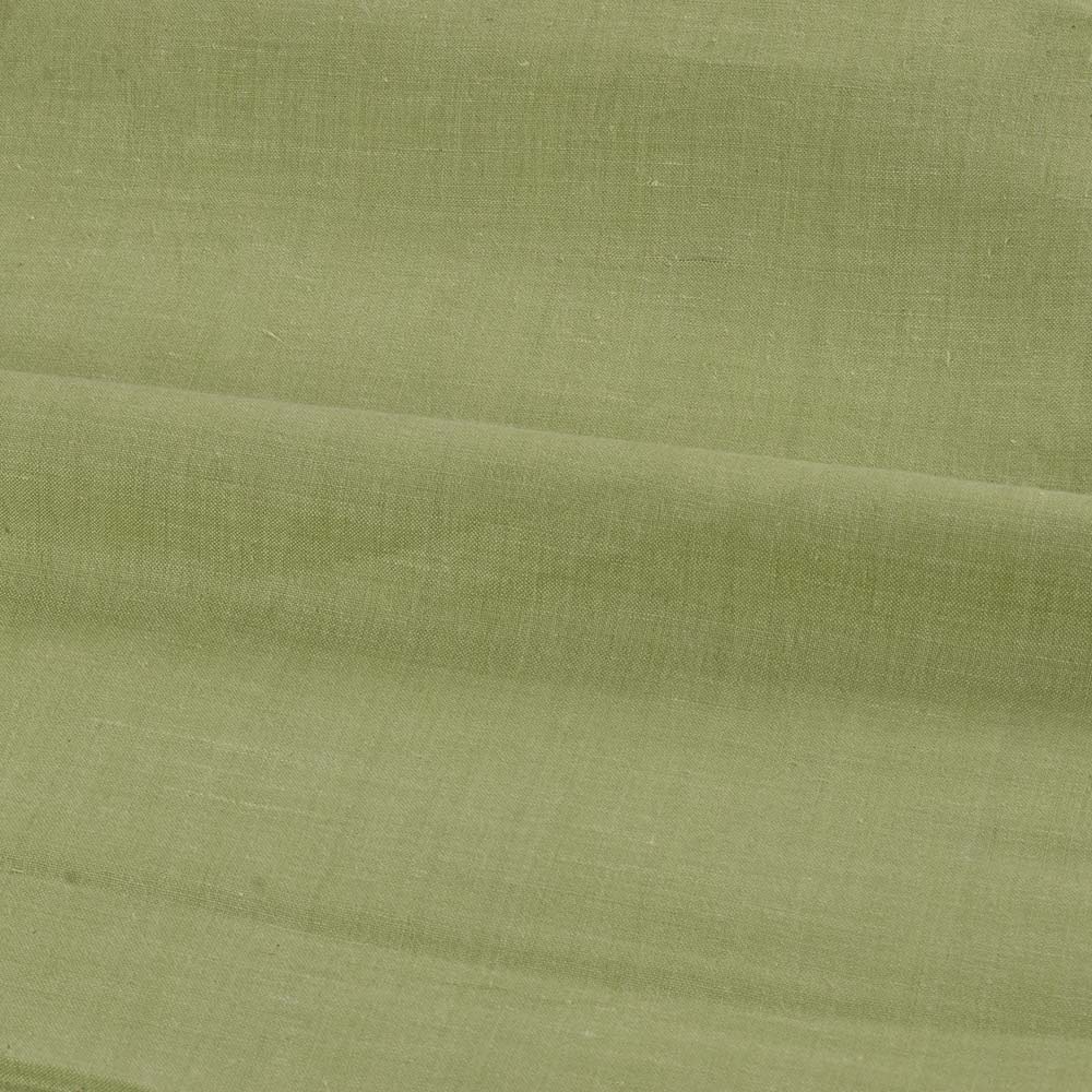 CHAMBRAY GREEN KHADI COTTON 92 GSM HANDWOVEN FABRIC AS18