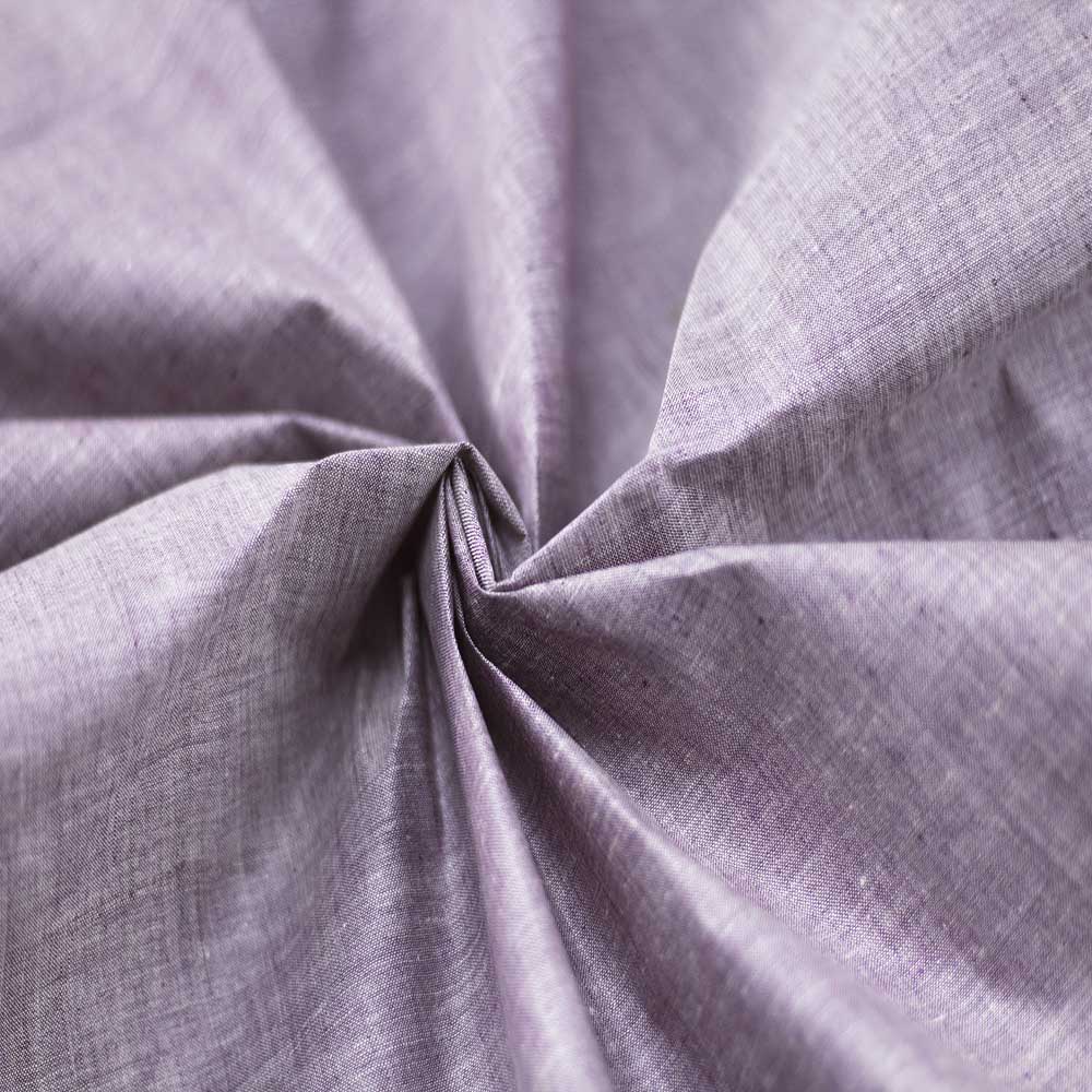 Chambray Purple Khadi Cotton 75 GSM Handwoven Fabric