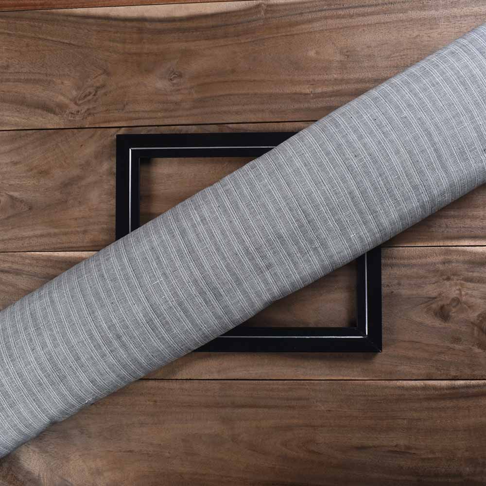 Check Houndstooth Grey Khadi Cotton 100 GSM Handwoven Fabric