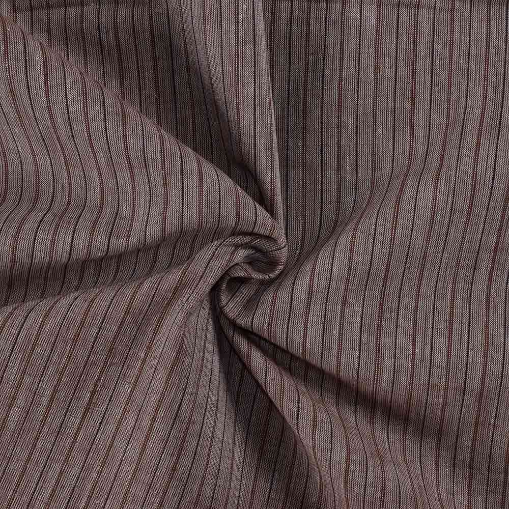 Stripe Brown Pure Cotton 97 GSM Handwoven Fabric