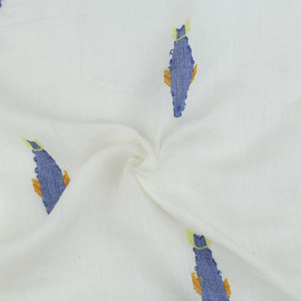 Geometric Cream Jamdani Silk Cotton Blend 43 GSM Fabric 64