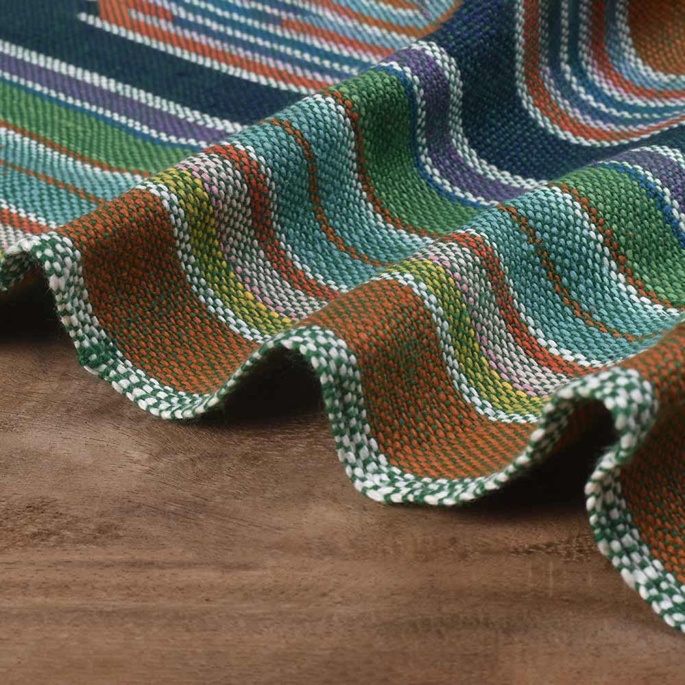 STRIPE MULTICOLOR PURE KHADI 250 GSM HANDWOVEN FABRIC